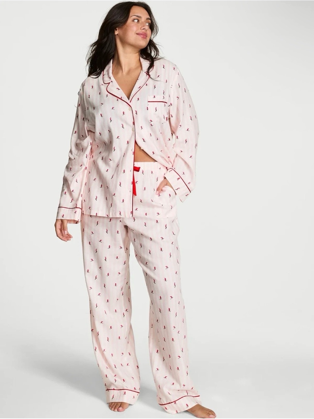 Victoria’s Secret | Flannel Red Striped Skier Pajamas